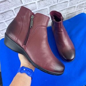 |•PROPET•| Rich Burgundy Leather Ankle Boots Size 11